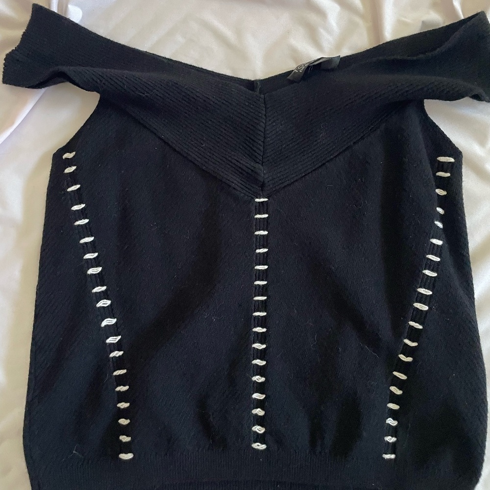 Ribbed Stretchy Off the Shoulder Crop Top - Topshop